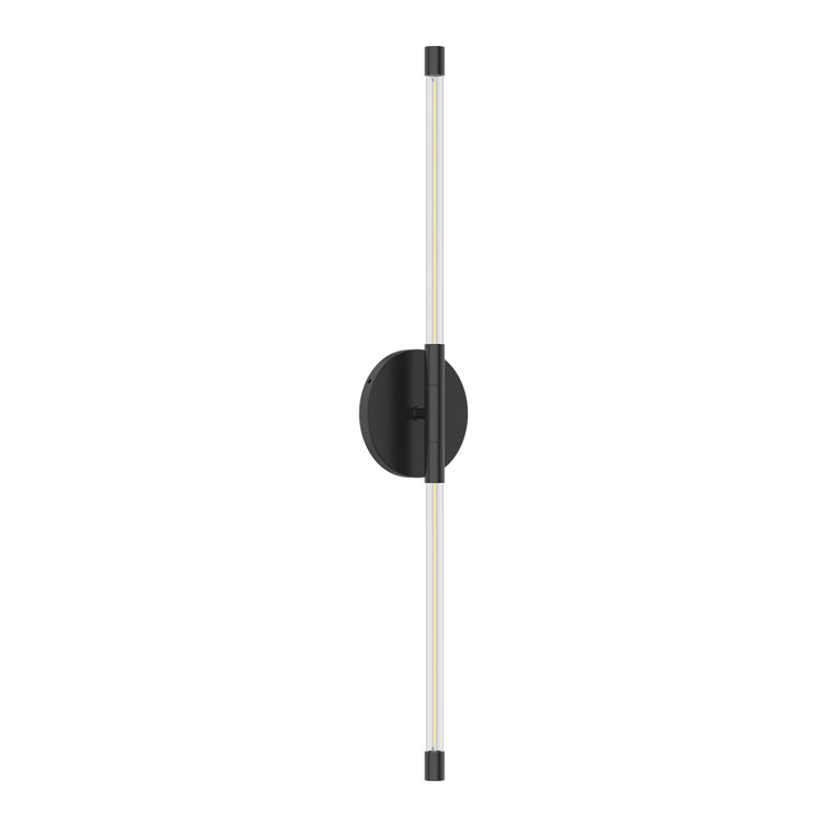 Motif Sleek Black Aluminum 25.63" LED Cylinder Wall Sconce