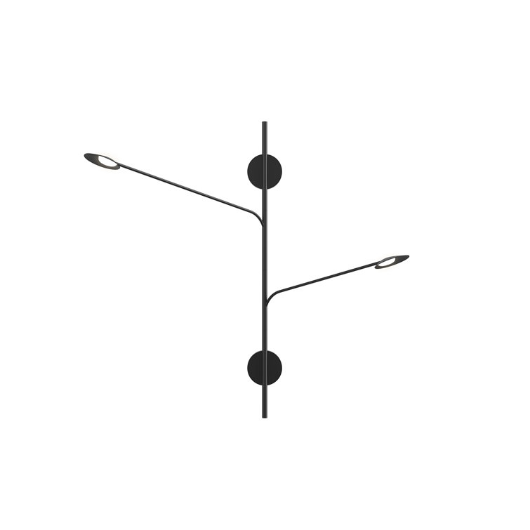 Rotaire Minimalist Black Aluminum LED Swing Arm Sconce