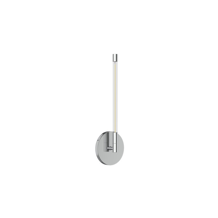 Chrome Cylinder Dimmable LED Wall Sconce, 14.88" Height