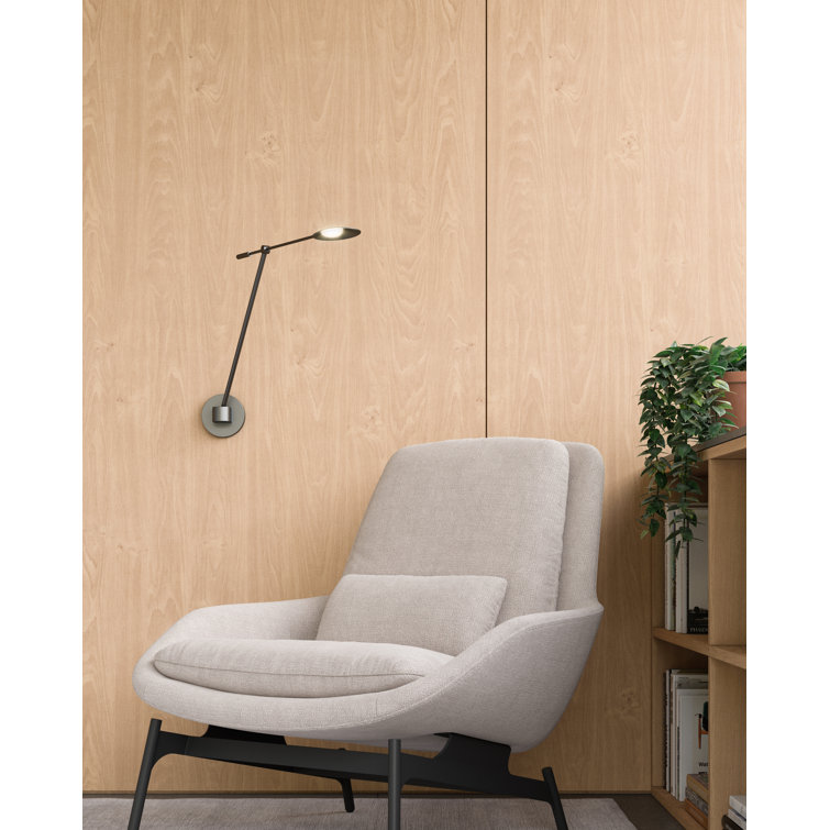 Rotaire Minimalist Black Aluminum LED Swing Arm Sconce