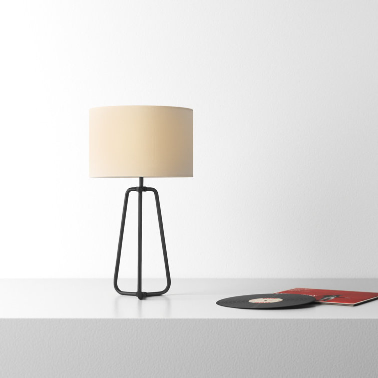 Marduk 25.5" Blackened Bronze Table Lamp with Linen Shade