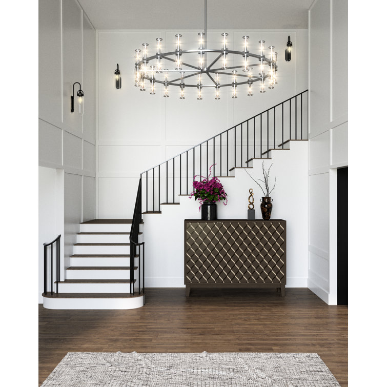 Natural Brass and Crystal 42-Light Candle Chandelier