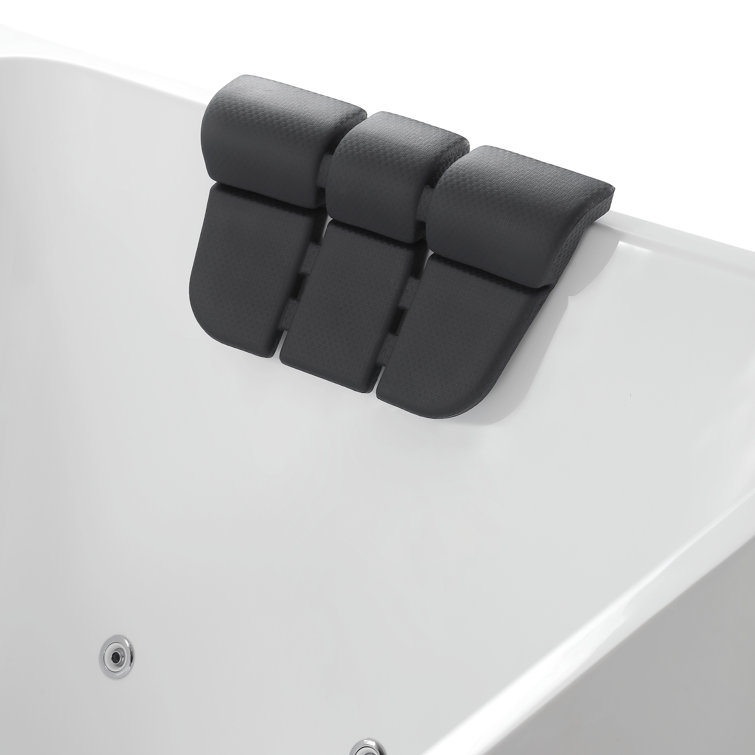 67'' White Freestanding Acrylic Whirlpool Bathtub with Faucet