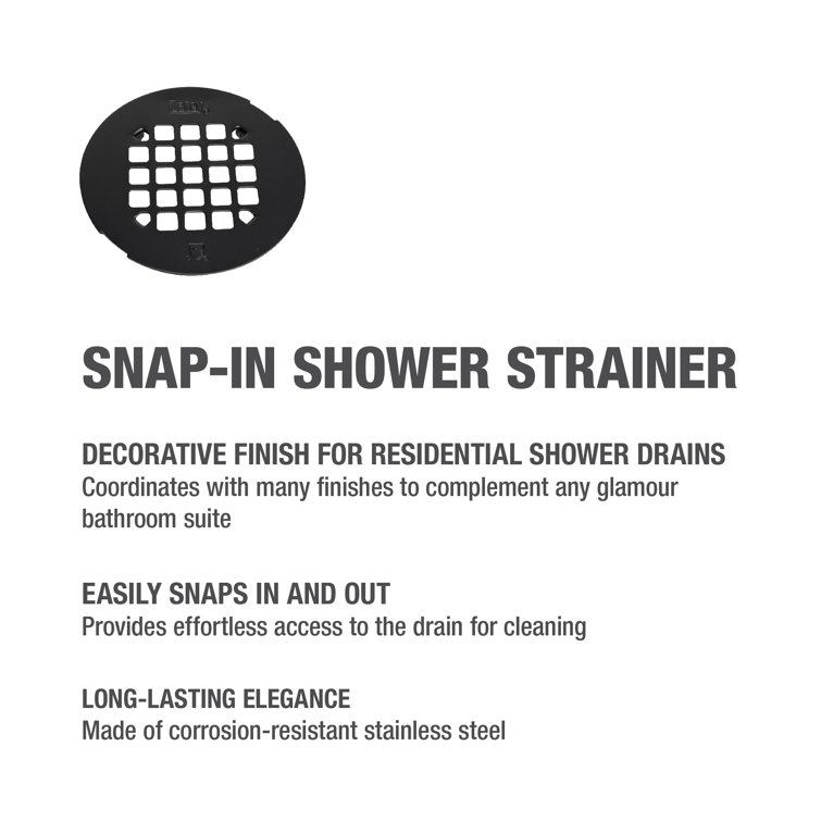 Universal 4-1/4 Inch Brushed Nickel Stainless Steel Shower Strainer