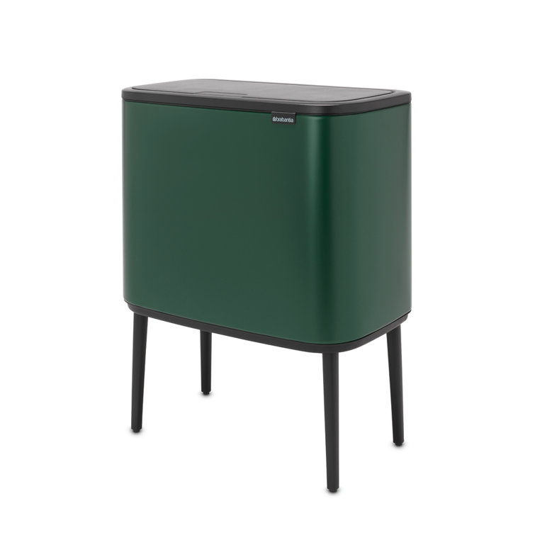 Pine Green Dual Compartment Recycling Trash Can