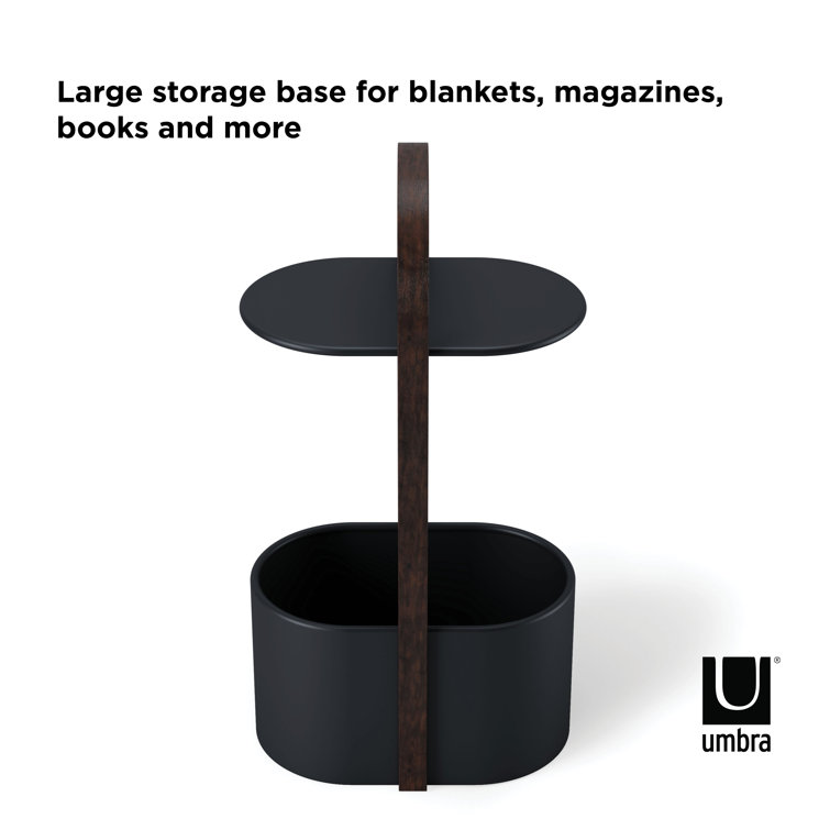 Bellwood Modern Round Wood & Metal Storage Side Table