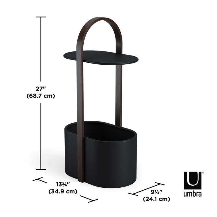 Bellwood Modern Round Wood & Metal Storage Side Table
