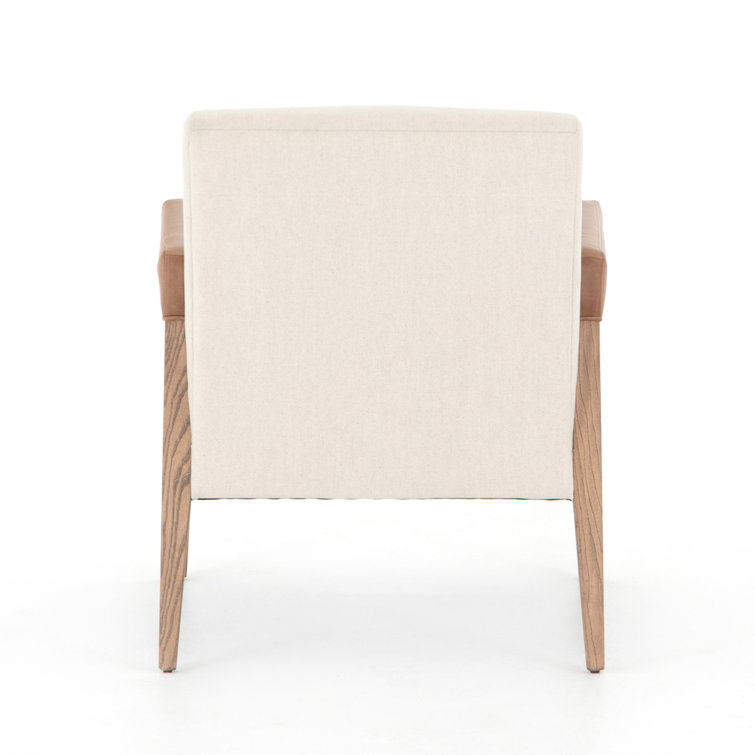 Abbott Harbor Natural Contemporary Leather-Wood Armchair