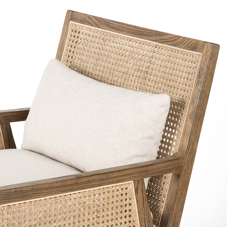 Antonia Mid-Century Modern Toasted Parawood & Natural Cane Chair