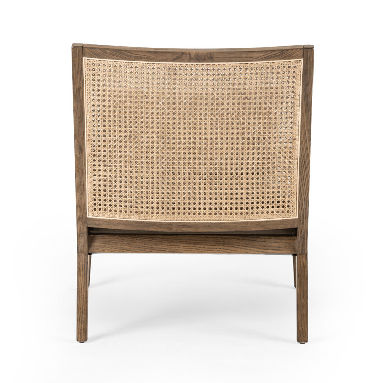 Antonia Mid-Century Modern Toasted Parawood & Natural Cane Chair