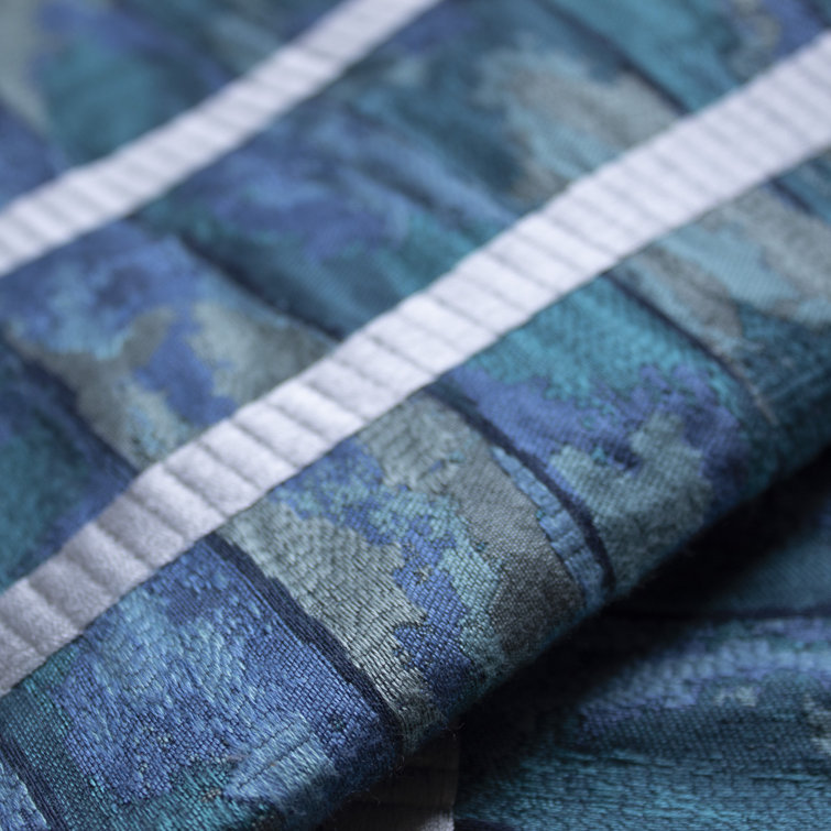 King Blue Cotton Jacquard Duvet Cover