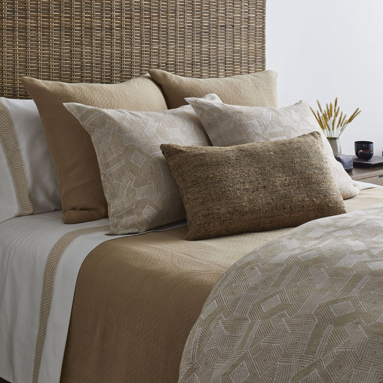Queen White Cotton Coastal Stripe Duvet Cover Set