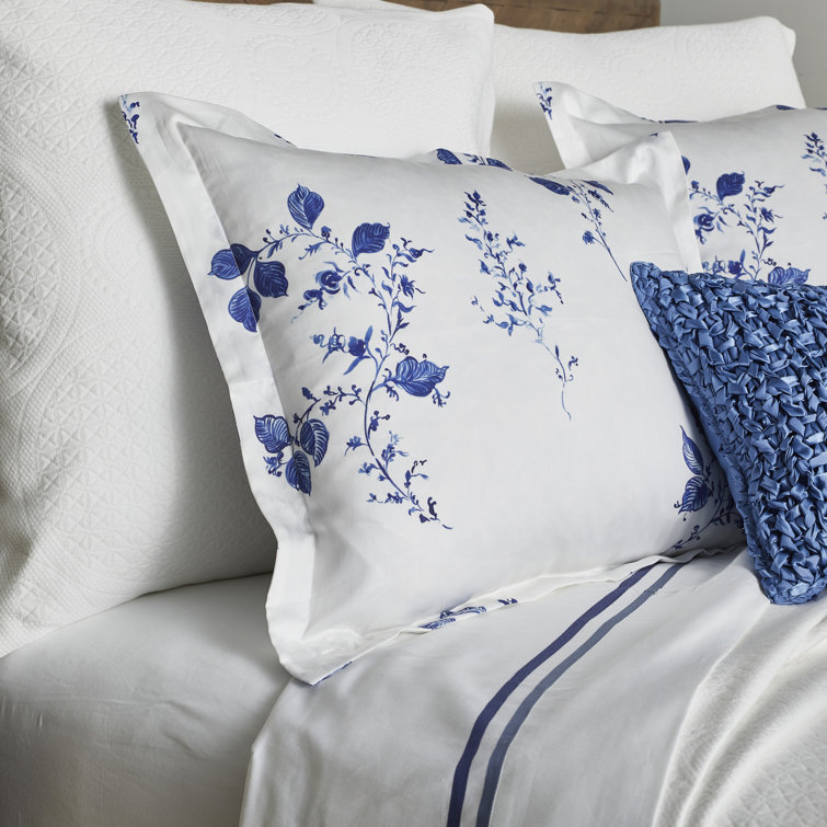 King White Cotton Embroidered Floral Duvet Cover Set
