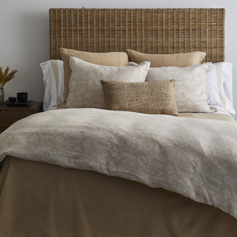 Queen White Cotton Coastal Stripe Duvet Cover Set