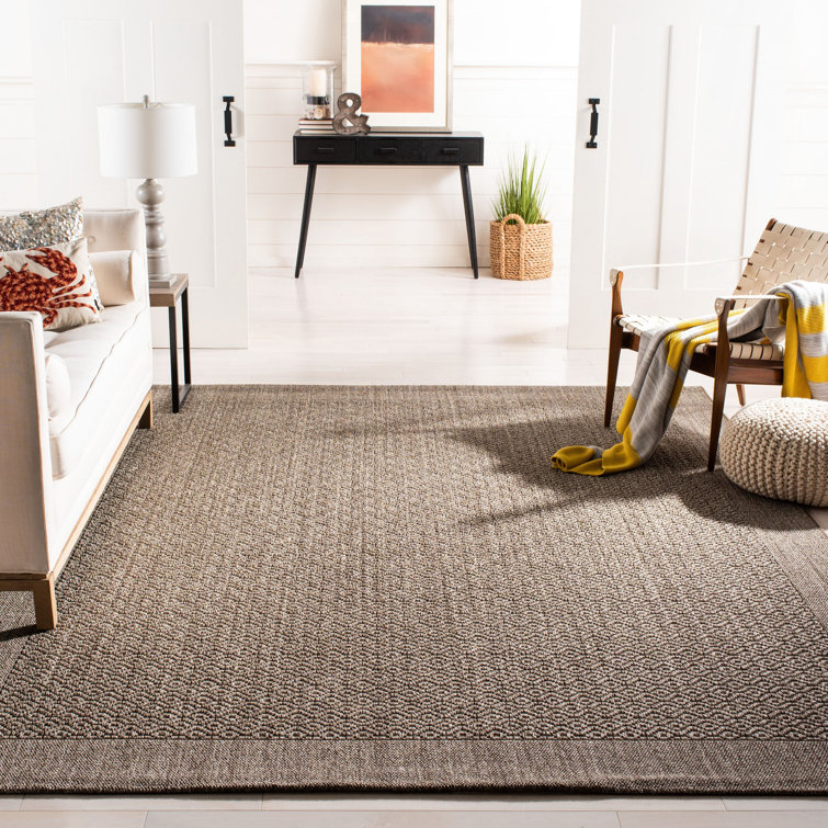 Silver Geometric Hand-Knotted Sisal 4' x 6' Area Rug