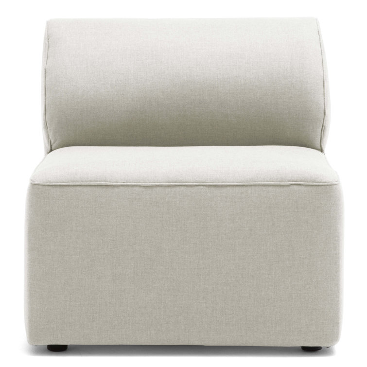 Light Gray Modular Sectional with Wooden Frame