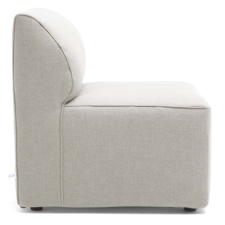 Light Gray Modular Sectional with Wooden Frame