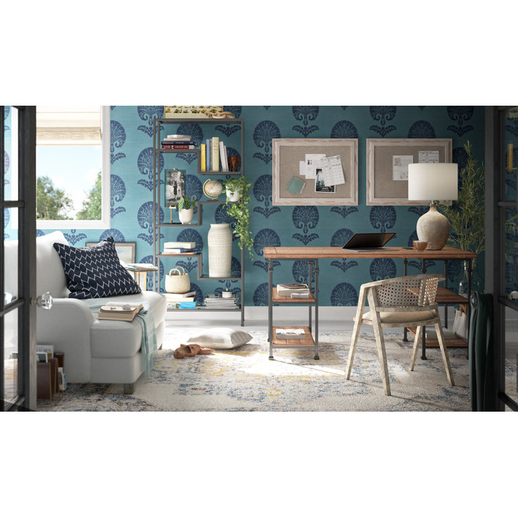Elegant Ankara Blue 5'3" x 7'3" Reversible Synthetic Rug