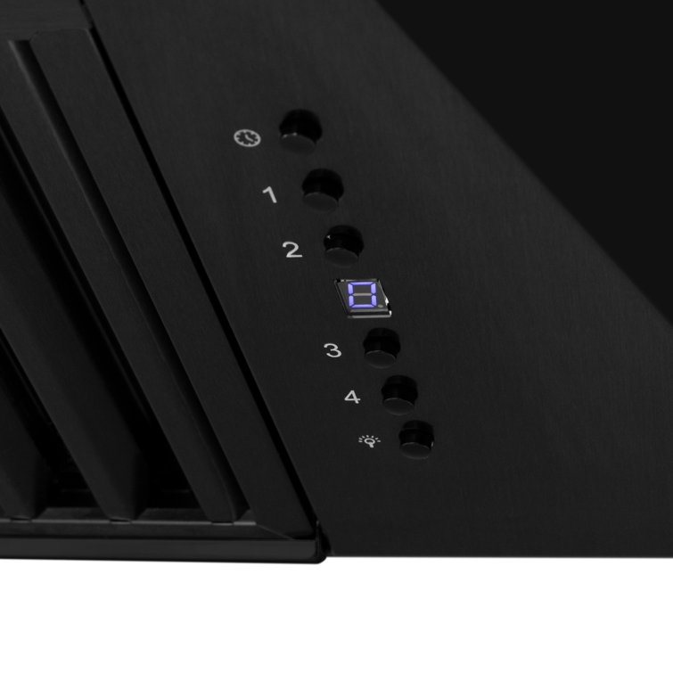 36" Black Stainless Steel Convertible Wall Mount Range Hood