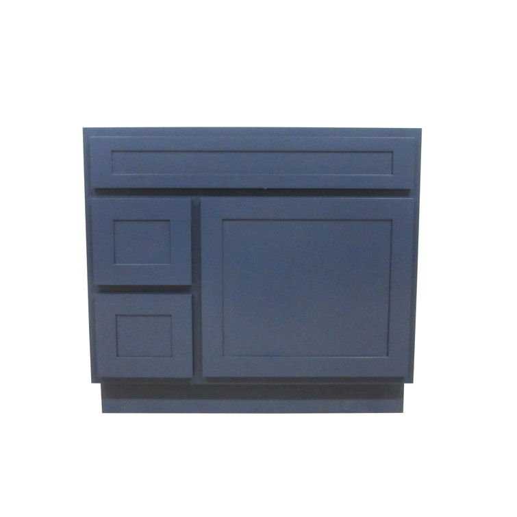 Blue 36" Shaker Style Single Bathroom Vanity Base