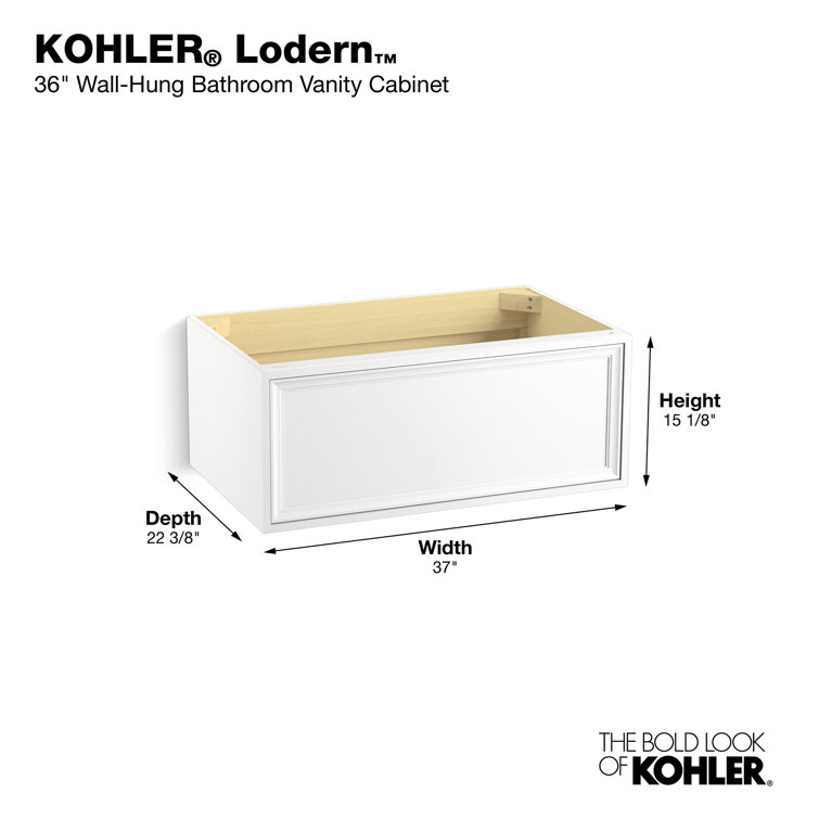 Linen White Solid Wood Floating Bathroom Vanity with Single Drawer