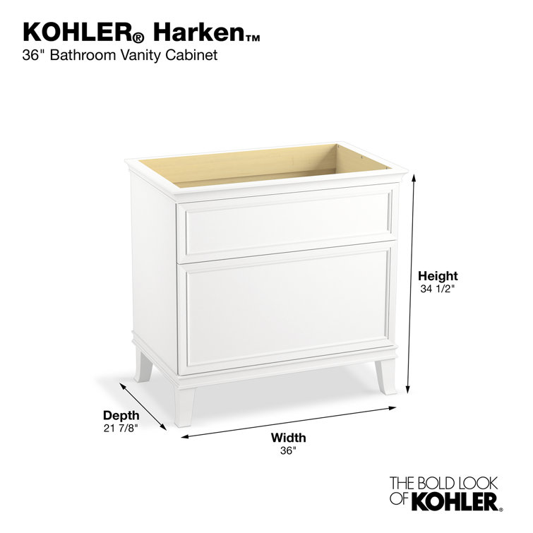 Linen White 36" Freestanding Bathroom Vanity with Drawers
