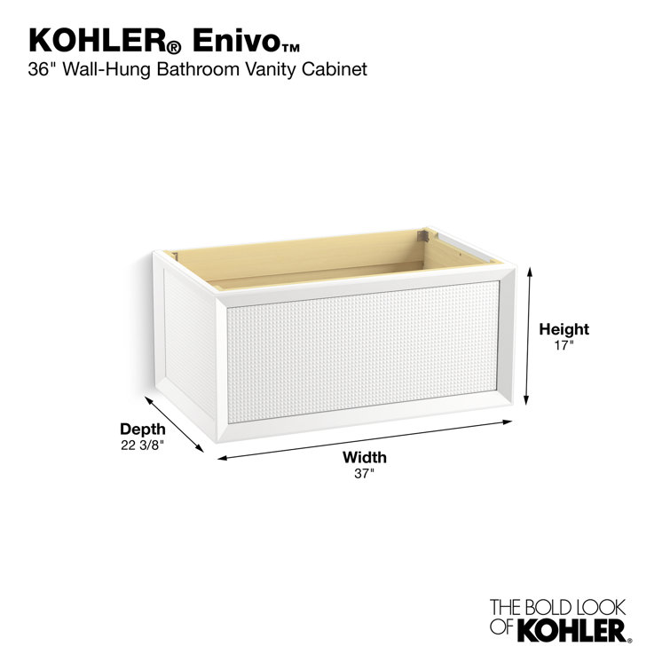 Enivo 37" White Solid Wood Floating Bathroom Vanity