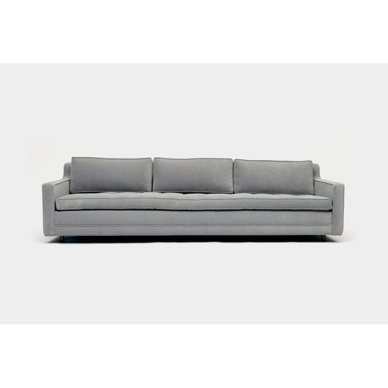Fog Aged Velvet Three Seater Sleeper Sofa with Track Arms