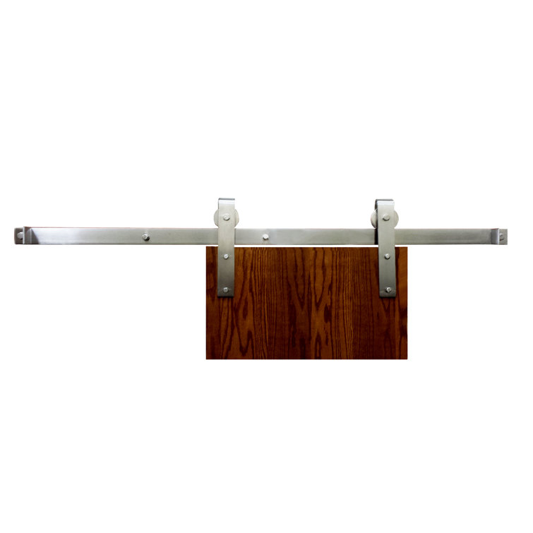 Black Square End Rolling Barn Door Hardware Kit with 60" Track