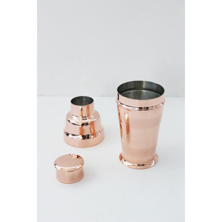 Vintage-Inspired Copper and Brass Cocktail Shaker