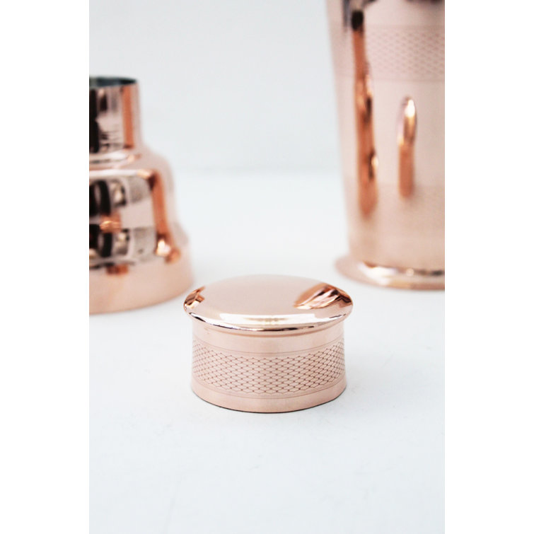 Vintage-Inspired Copper and Brass Cocktail Shaker