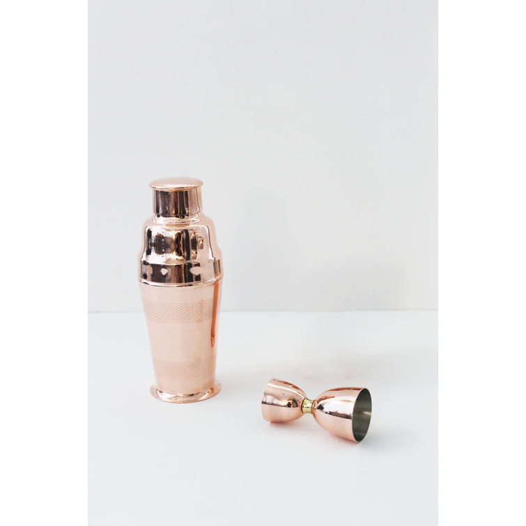 Vintage-Inspired Copper and Brass Cocktail Shaker