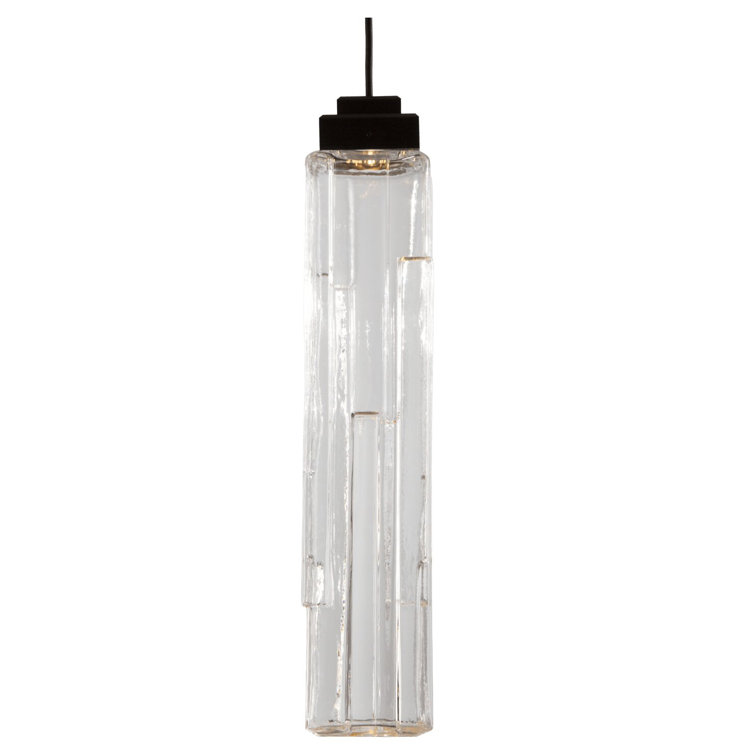 Matte Black Glass Mini Drum LED Pendant Light