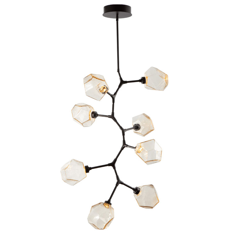 Bronze and Clear Glass 8-Light Modern Drum Chandelier
