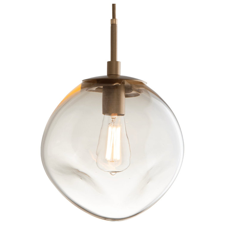 Aster Amber 17'' Bronze and Glass LED Drum Pendant