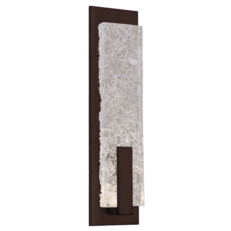 Glacier Frosted Bronze Wall Sconce with Artisan Cast Glass