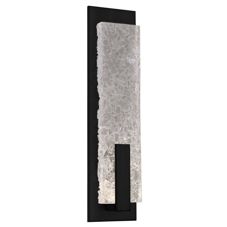 Modern Glacier Black Hand-Polished Steel LED Wall Sconce