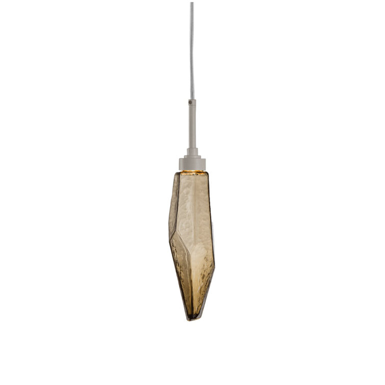 Crystal Glass LED Pendant with Metallic Silver Finish