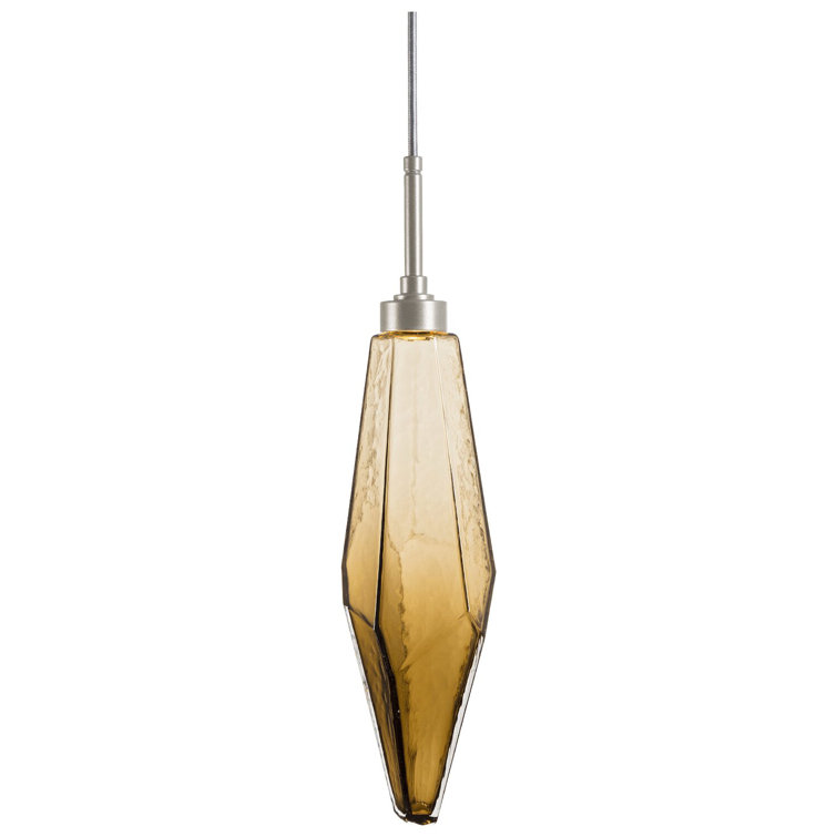 Crystal Glass LED Pendant with Silver Finish
