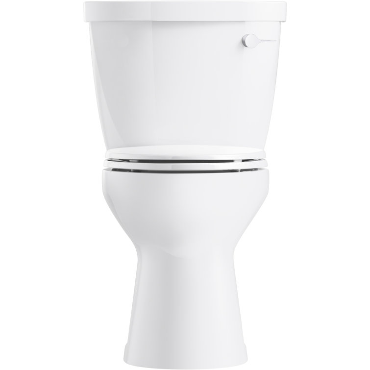 White Two-Piece Elongated High Efficiency Toilet