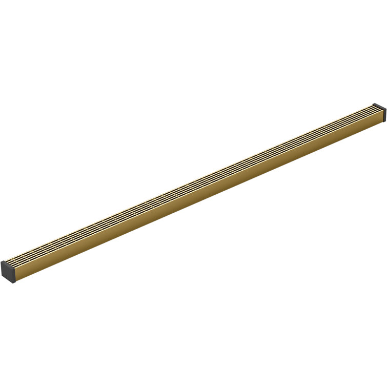 Vibrant Brushed Moderne Brass Linear Shower Drain Grate