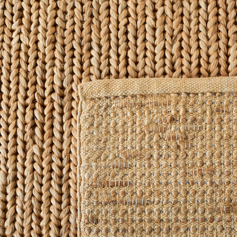 Wheat Hand-Knotted Cotton and Jute 4' x 6' Rug