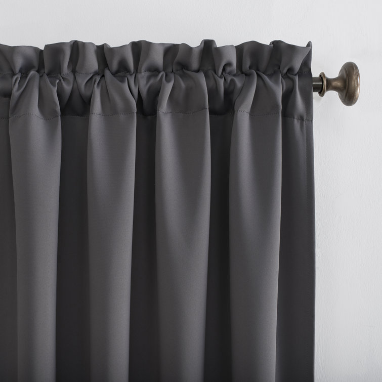 Charcoal Polyester Thermal Blackout Curtain Panel 40" x 84"