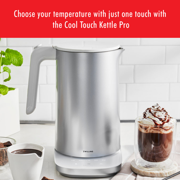 Silver Stainless Steel 1.5-Liter Cool Touch Electric Tea Kettle