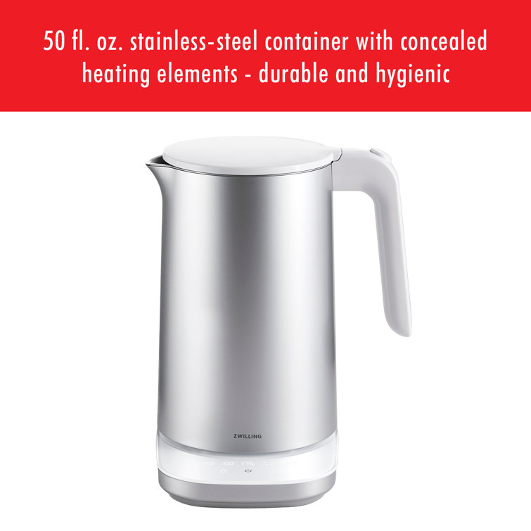 Silver Stainless Steel 1.5-Liter Cool Touch Electric Tea Kettle