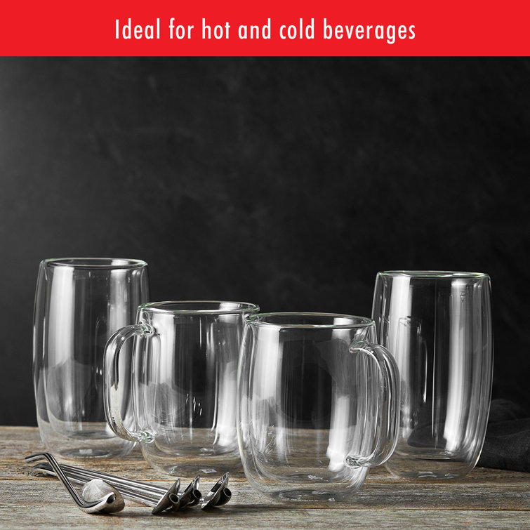 Clear Double-Wall Glass 8-Piece Mug Set