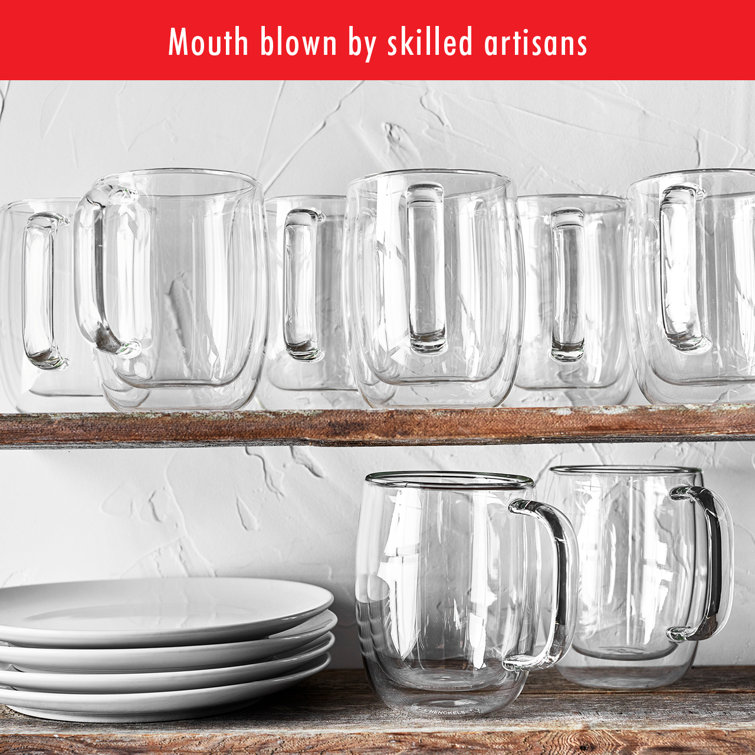 Clear Double-Wall Glass 8-Piece Mug Set