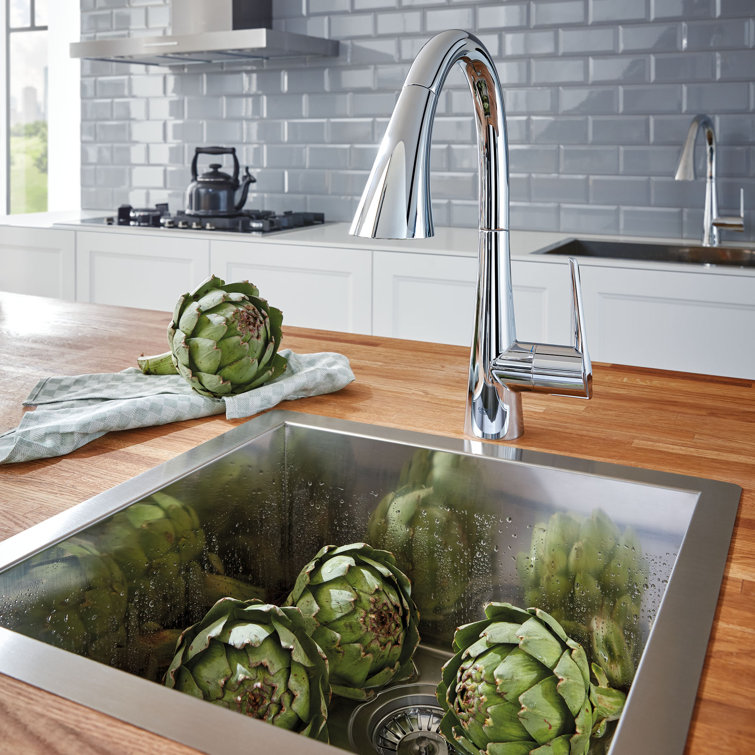 Chrome Modern Pull-Down Kitchen Faucet with Spray