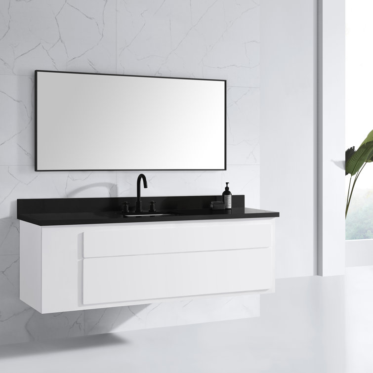 Elegant Gold 59'' Stainless Steel Rectangular Vanity Mirror