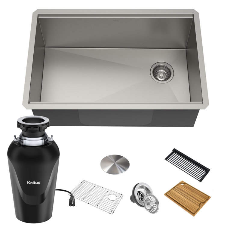 Kore 27" Stainless Steel Drop-In Kitchen Sink with Accessories